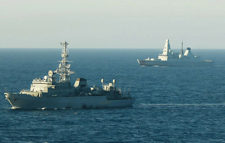 Royal Navy ship HMS Dragon follows Russian spy ship off the Hebrides 