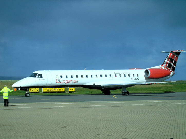 Loganair jet aircraft 